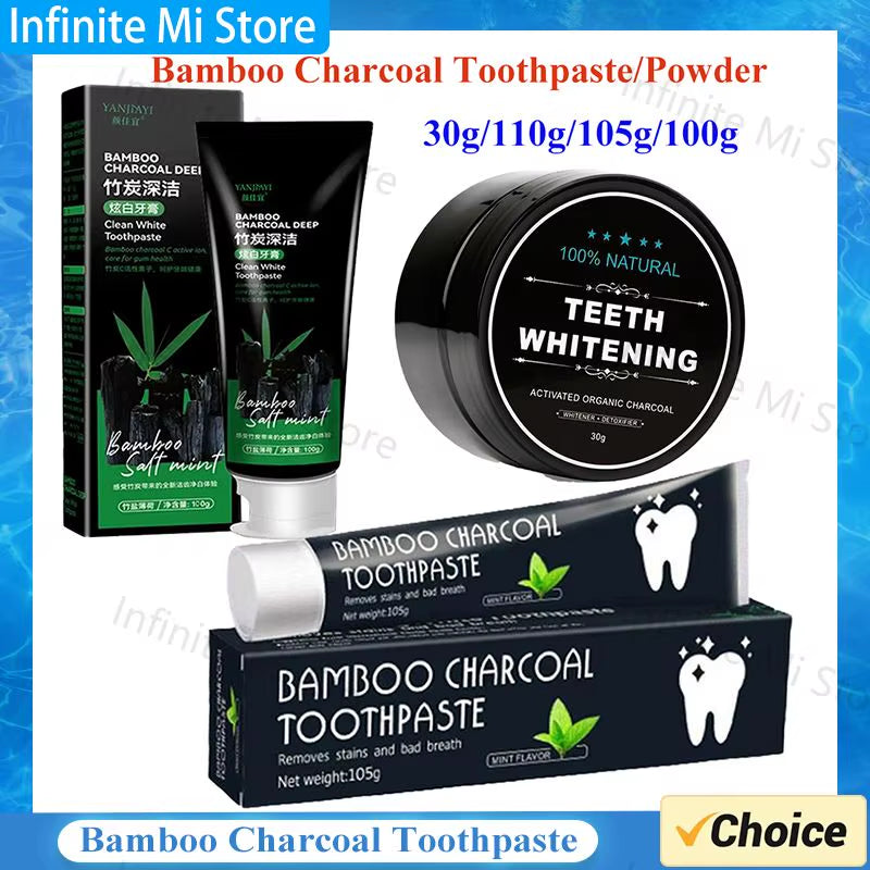 Bamboo Charcoal Toothpaste Whitening Teeth Activated Carbon Removing Yellow Teeth Cleaning Tooth Stain Oral Fresh Tooth Care