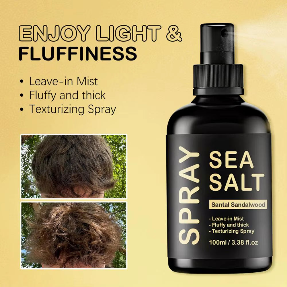 Sea Salt Spray for Hair Men 100ML Hair Styling Spray Improving Volumizing Texturing Natural Sea Salt Nourishing Hair Fixing Care