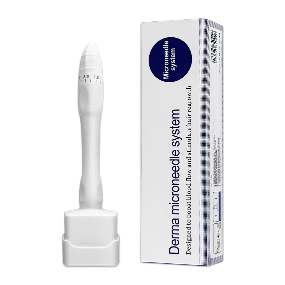 140A/100A Derma Stamp Microneedling Face Roller Massager Adjustable Titanium Needle Length Skincare Beard Growth Scalp Hair