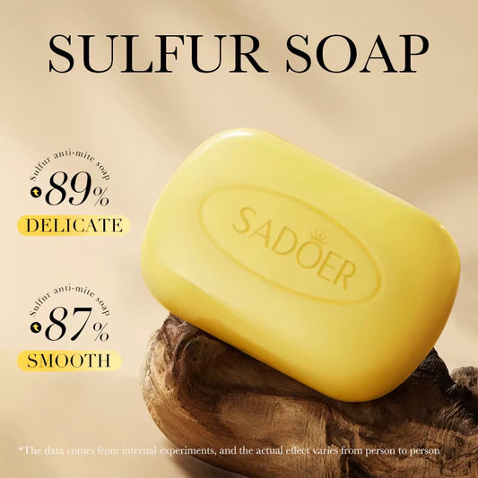 1/2Pcs  Sulfur Mite Removing Facial Soap Universal Handmade Soap for Body Face Wash Foam Moisturizing Facial Cleanser