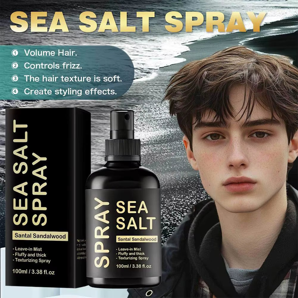 Sea Salt Spray for Hair Men 100ML Hair Styling Spray Improving Volumizing Texturing Natural Sea Salt Nourishing Hair Fixing Care