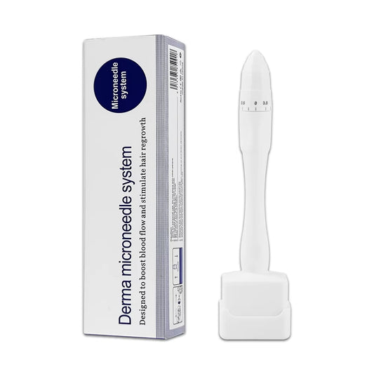 140A/100A Derma Stamp Microneedling Face Roller Massager Adjustable Titanium Needle Length Skincare Beard Growth Scalp Hair